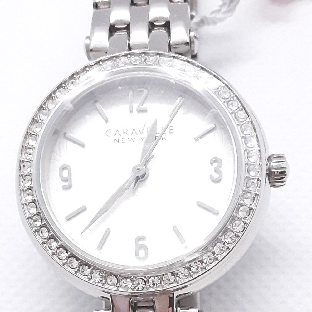 NEW With Tags Authentic Bulova Ladies Silver Tone and cz Watch - Picture 12 of 15
